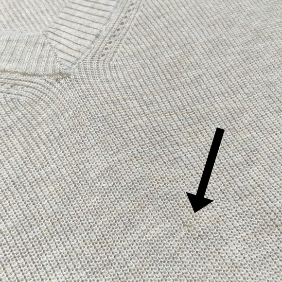 American‎ Eagle Knit Sweater V-Neck Relaxed Fit Ribbed Beige Size Large Cotton - Picture 8 of 12